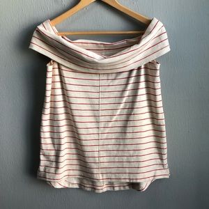 Lou & Grey off the shoulder striped blouse S.